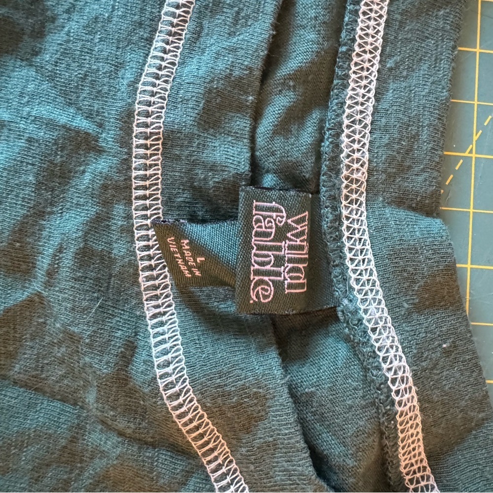 Wild Fable Green Top with White Topstitching​ - Picture 3 of 5